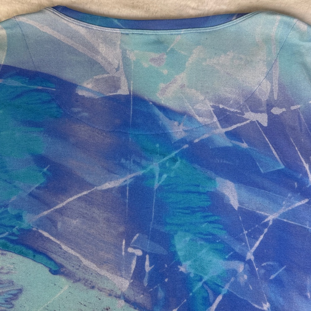 Soft Surroundings Tunic Top 3X Lilac Watercolor 3/4 Slv Comfy Stretch Cozy Artsy - Picture 15 of 15